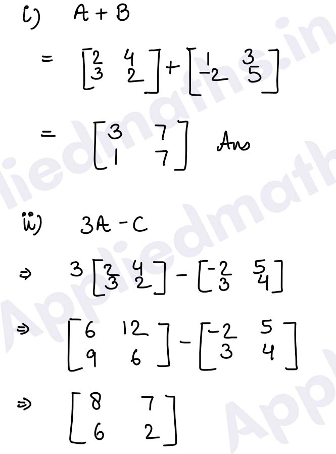 Class 12 Cbse Applied Maths Matrices Exercise 32 4243